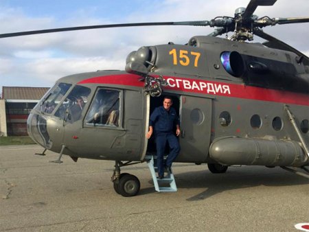 На вооружение ставропольского авиаотряда спецназначения Росгвардии поступил вертолет МИ–8МТ